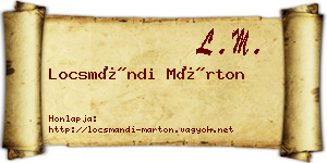 Locsmándi Márton névjegykártya