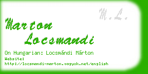 marton locsmandi business card
