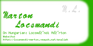 marton locsmandi business card